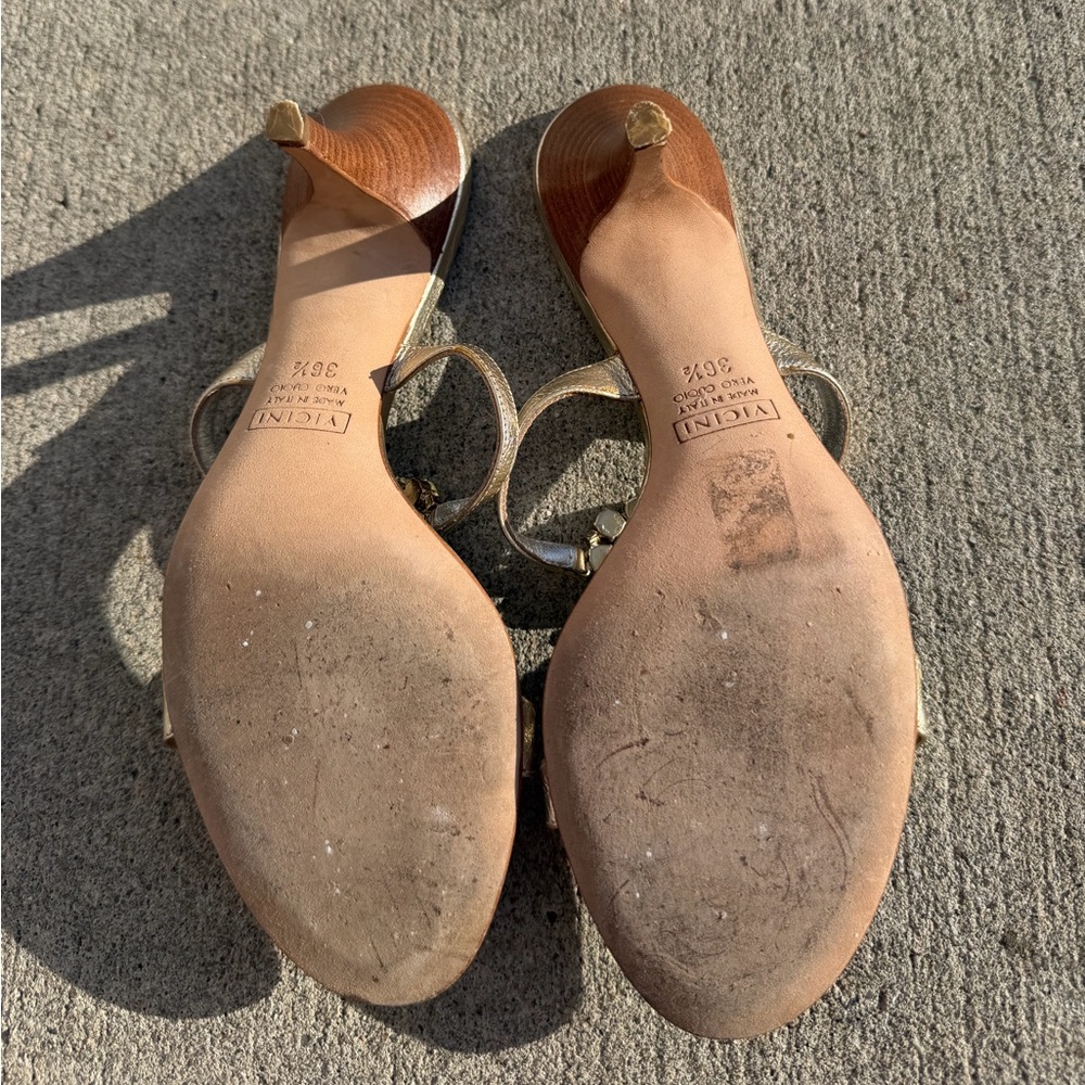 Vintage rare Y2K Giuseppe Zanotti Gold Jeweled Heels - Picture 4 of 5